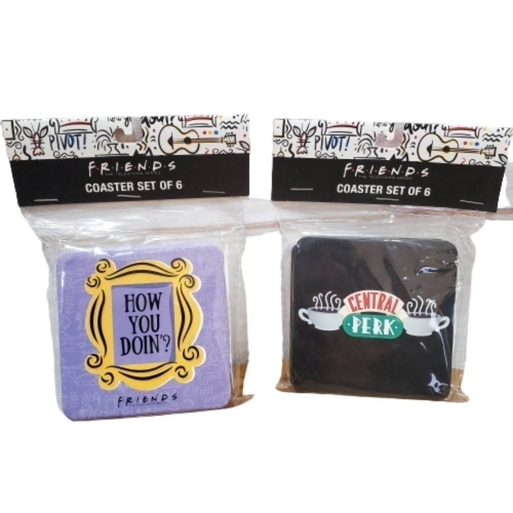 New Friends Central Perk and How You Doin? Pack of two sets of Coaster Sets